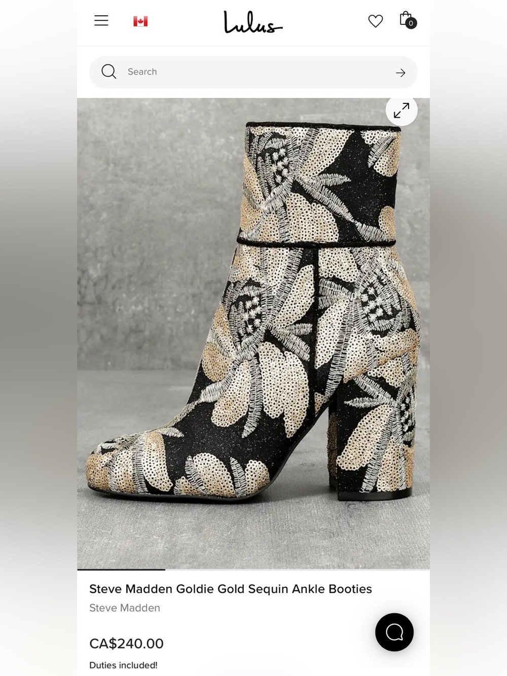 Like 🆕 | Goldie Gold Steve Madden Floral Sequined Ankle Boots - black & gold